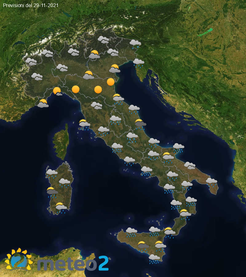 Previsioni Meteo Italia 29/11/2021