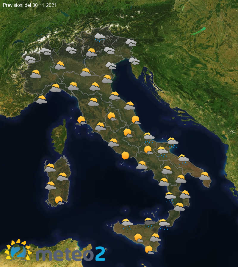 Previsioni Meteo Italia 30/11/2021
