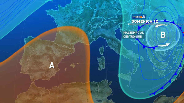 Meteo, domenica 12 dicembre ancora pioggia al Centro-sud poi migliora