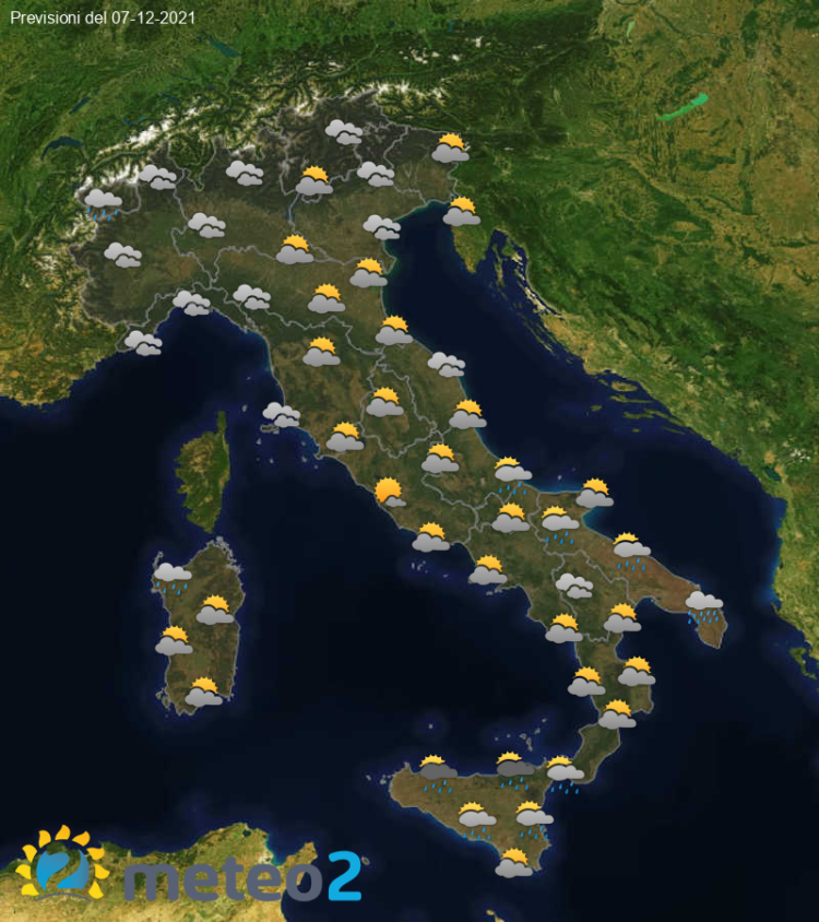 Previsioni del tempo per domani 07-12-2021 Previsioni del tempo per domani 07-12-2021