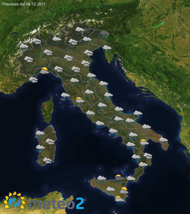 Previsioni del tempo per domani 09-12-2021 Previsioni del tempo per domani 09-12-2021