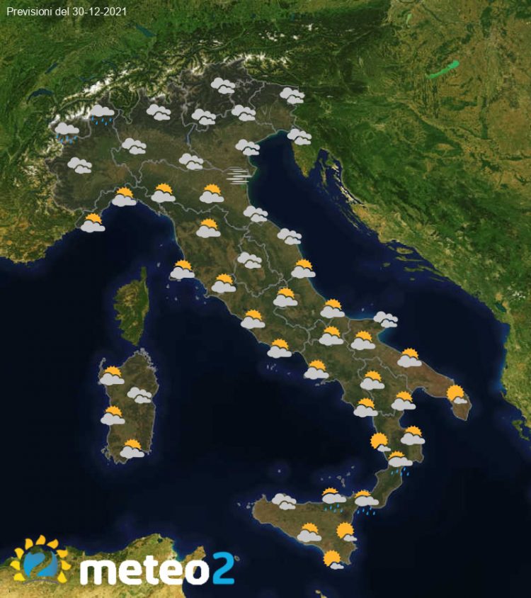 Previsioni del tempo per domani 30-12-2021