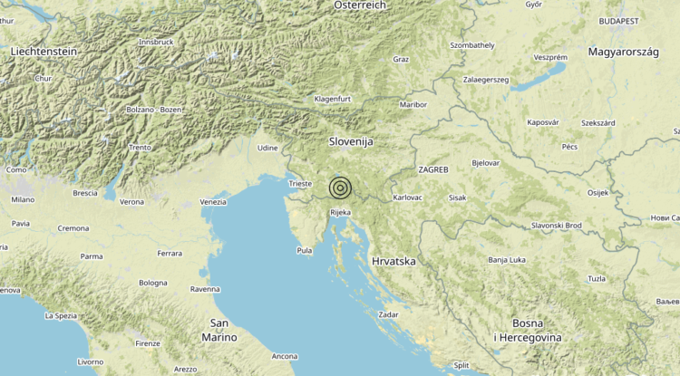 Terremoto Confine Slovenia-Croazia (SLOVENIA, CROAZIA) – Magnitudo (ML) 3.3