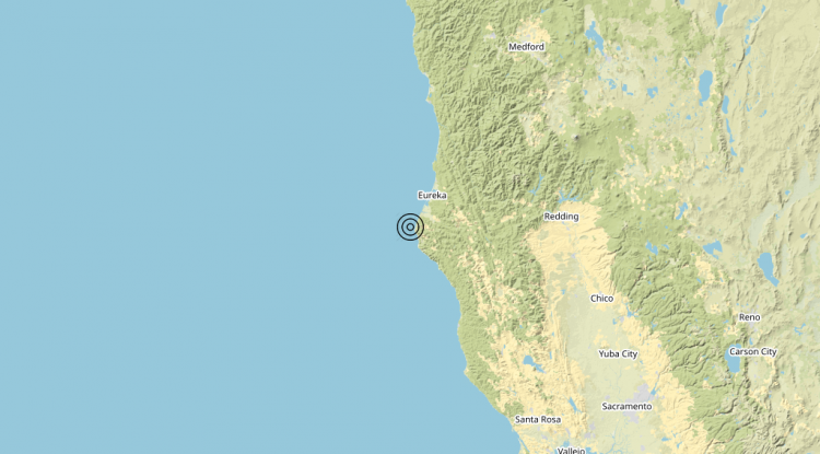 Terremoto Near coast of northern California, United States [Sea: United States] – Magnitudo (ML) 6.1