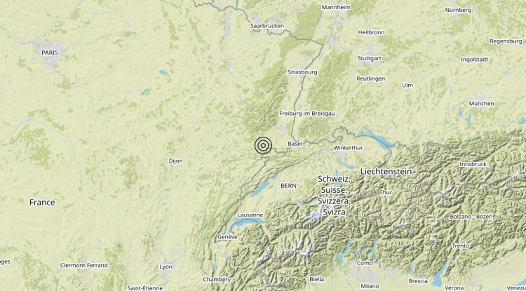Terremoto Confine Svizzera-Francia (SVIZZERA, FRANCIA) – Magnitudo (ML) 3.3