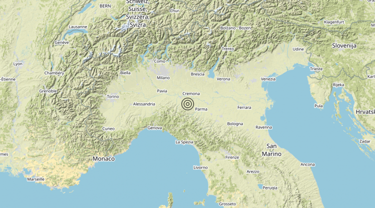 Terremoto 3 km SW Salsomaggiore Terme (PR) – Magnitudo (ML) 3.3