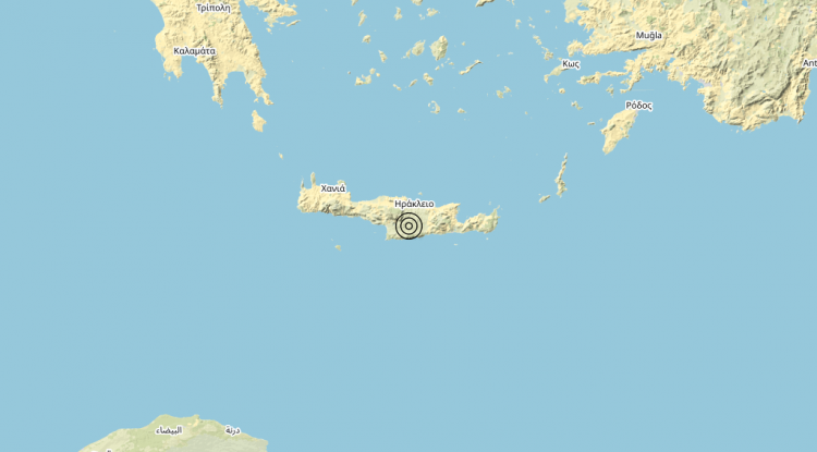 Terremoto Crete, Greece [Land: Greece] – Magnitudo (ML) 5.2
