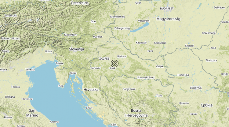 Terremoto Croatia [Land] – Magnitudo (ML) 3.2
