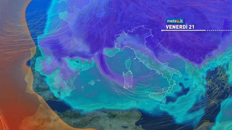 Meteo: domani neve a quote collinari. Mappe e cartine
