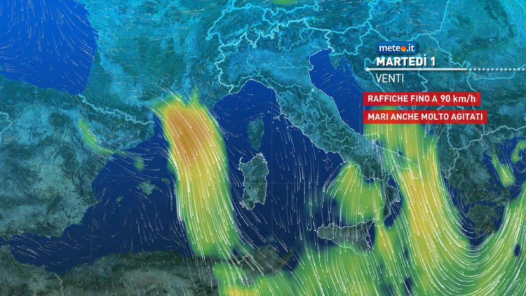 Meteo, oggi vento fino a 120 km/h. Prestare attenzione Meteo, oggi vento fino a 120 km/h. Prestare attenzione
