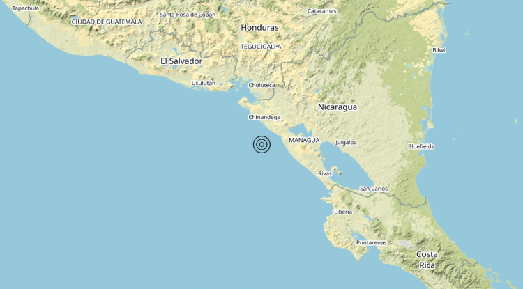 Terremoto Near coast of Nicaragua [Sea: Nicaragua] – Magnitudo (ML) 6.1