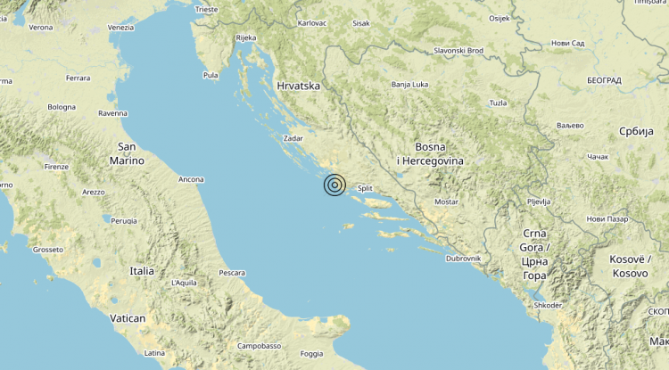 Terremoto Costa Croata meridionale (CROAZIA) – Magnitudo (ML) 3.1