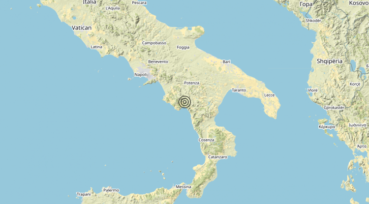 Terremoto 2 km W Sapri (SA) – Magnitudo (ML) 3.1