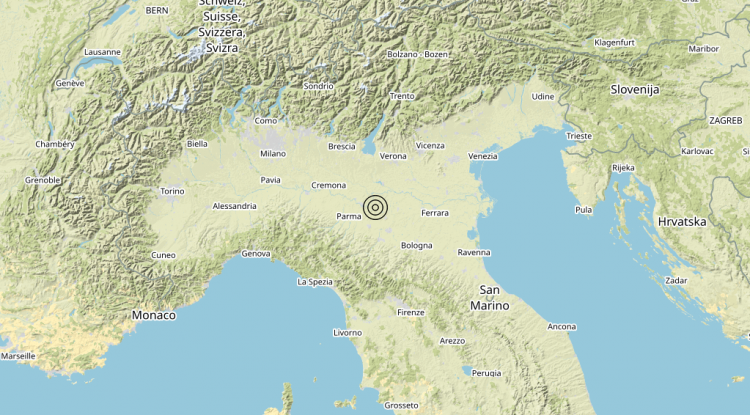 Terremoto 3 km NW Correggio (RE) – Magnitudo (ML) 4.3