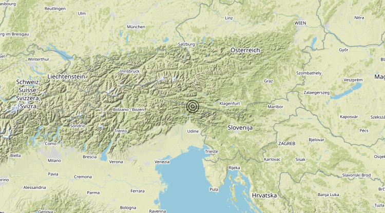 Terremoto 5 km W Dogna (UD) – Magnitudo (ML) 3.4