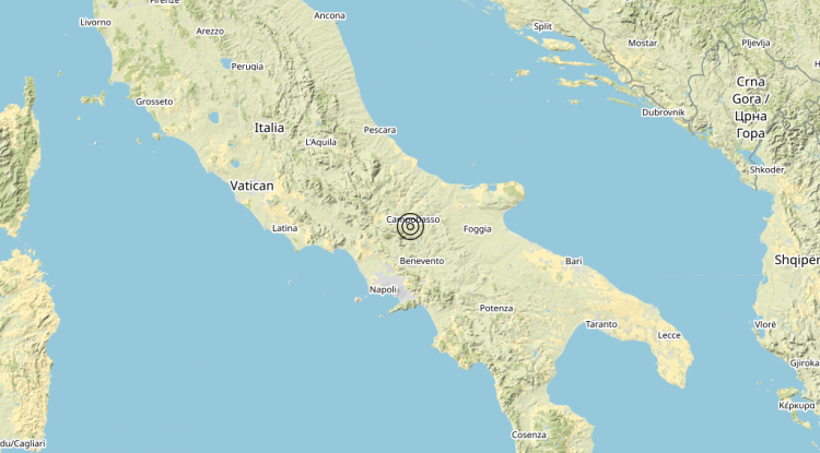 Terremoto 2 km SW Sassinoro (BN) – Magnitudo (ML) 3.1