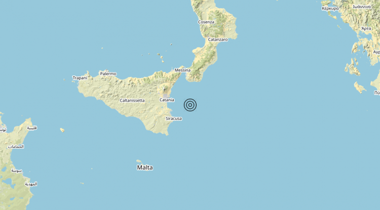 Terremoto Mar Ionio Meridionale (MARE) – Magnitudo (ML) 3.8