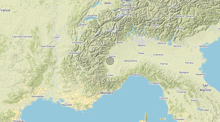 Terremoto 1 km SW Polonghera (CN) – Magnitudo (ML) 3.4