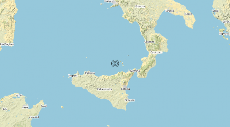 Terremoto Costa Siciliana nord-orientale (Messina) – Magnitudo (ML) 3.2