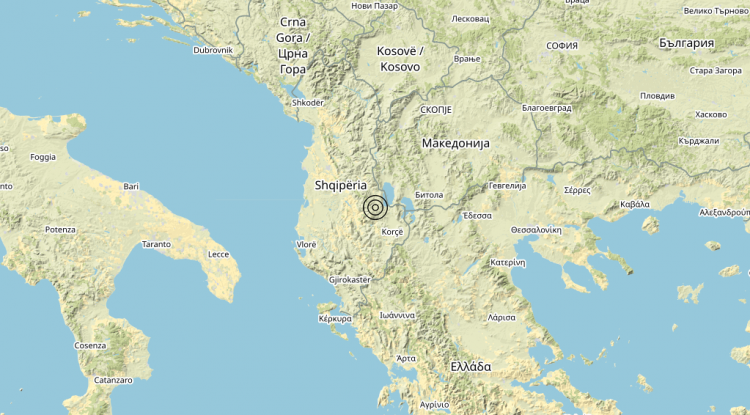 Terremoto Albania [Land] – Magnitudo (ML) 3.9