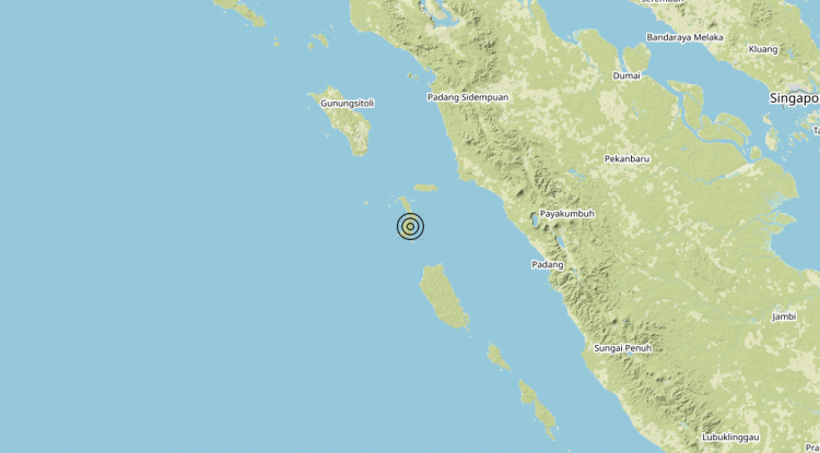 Terremoto Southern Sumatera, Indonesia [Land: Indonesia] – Magnitudo (ML) 6.8