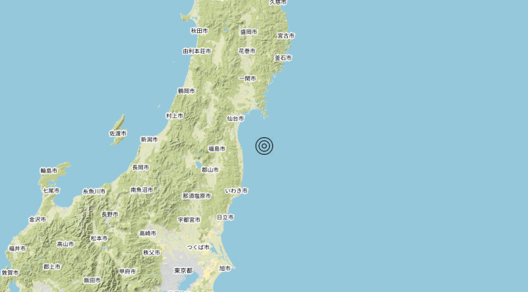Terremoto Near east coast of eastern Honshu, Japan [Sea: Japan] – Magnitudo (ML) 7.4