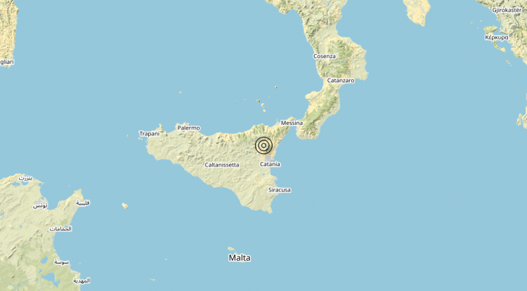 Terremoto 7 km NE Ragalna (CT) – Magnitudo (ML) 3.2