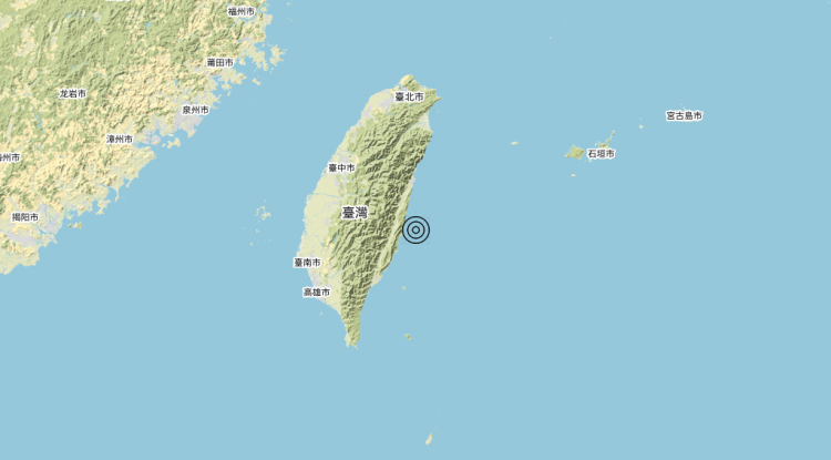 Terremoto Taiwan [Sea] – Magnitudo (ML) 6.7
