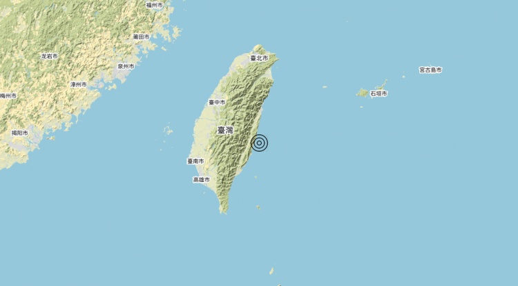 Terremoto Taiwan [Sea] – Magnitudo (ML) 6.0