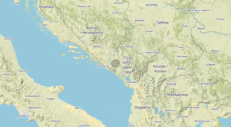Terremoto Montenegro [Land] – Magnitudo (ML) 3.0