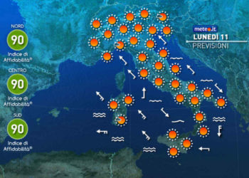 Meteo: oggi 11 aprile 2022