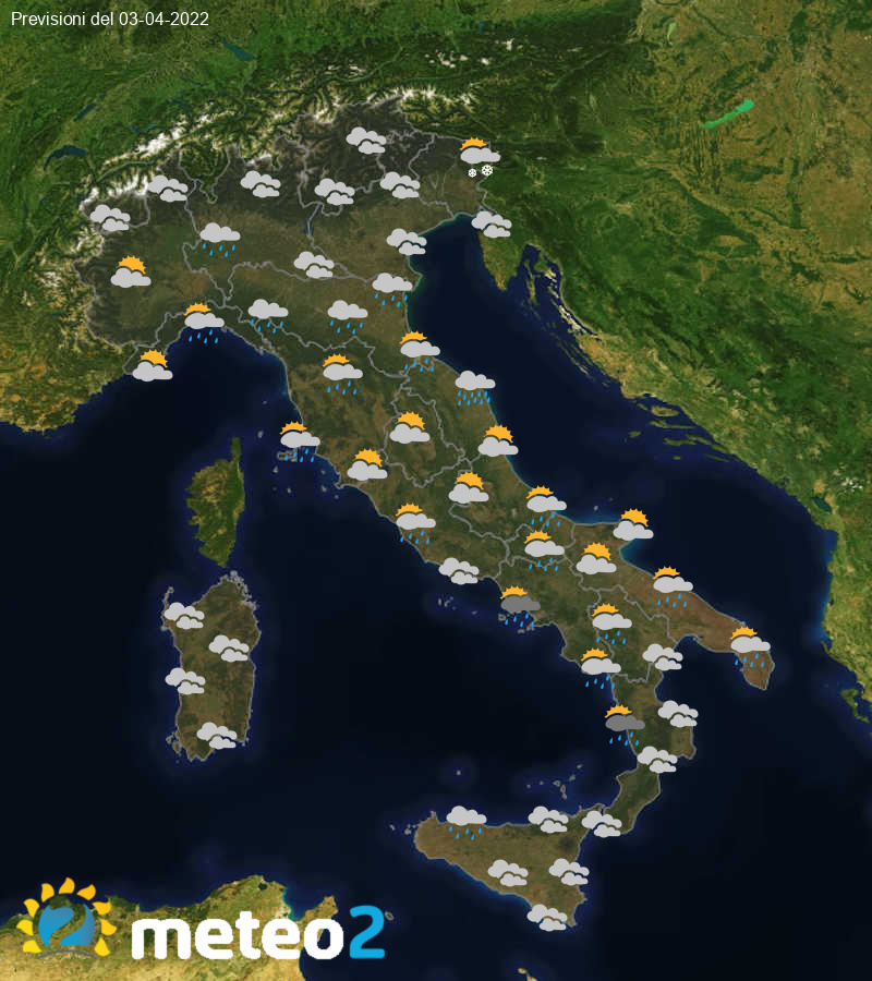 Previsioni Meteo Italia 03/04/2022