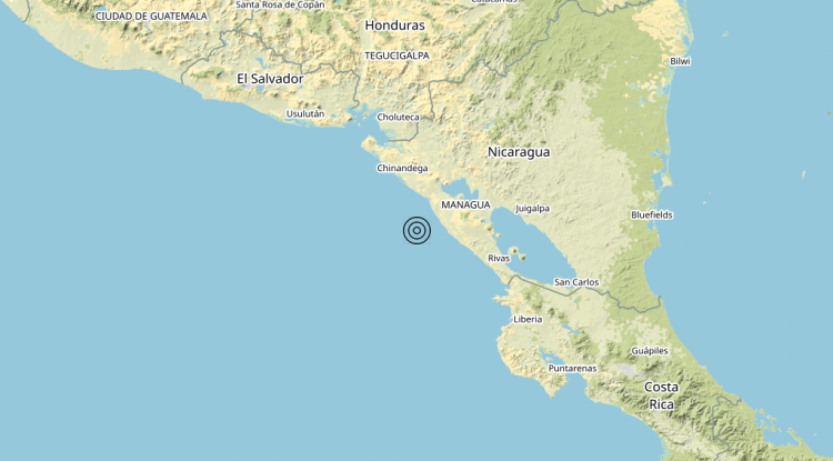 Terremoto Near coast of Nicaragua [Sea: Nicaragua] – Magnitudo 6.6