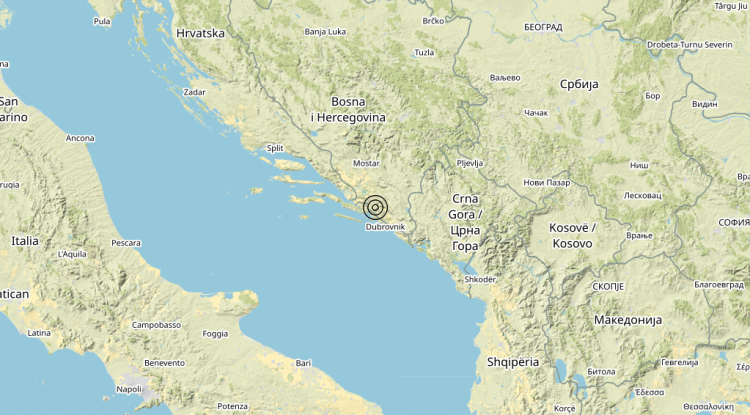 Terremoto Costa Croata meridionale (CROAZIA) – Magnitudo 3.5