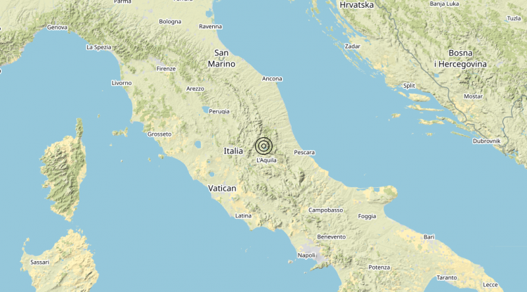 Terremoto 6 km E Pizzoli (AQ) – Magnitudo 3.1