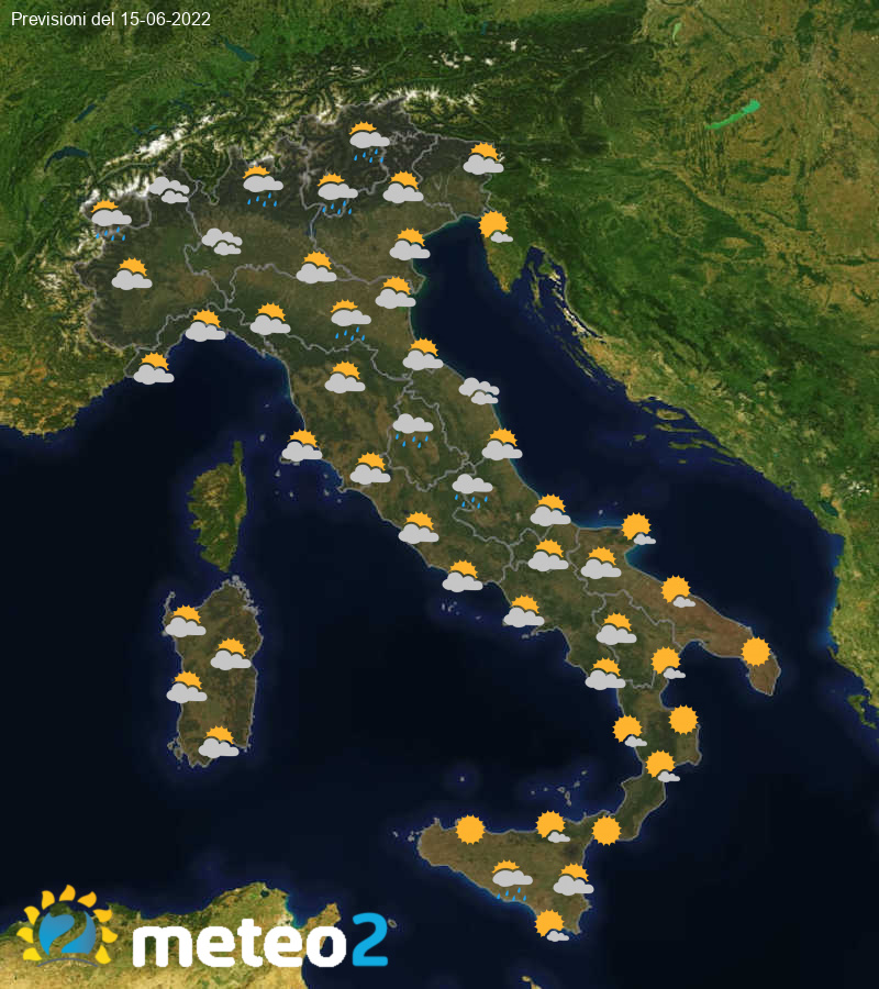 Previsioni Meteo Italia 15/06/2022