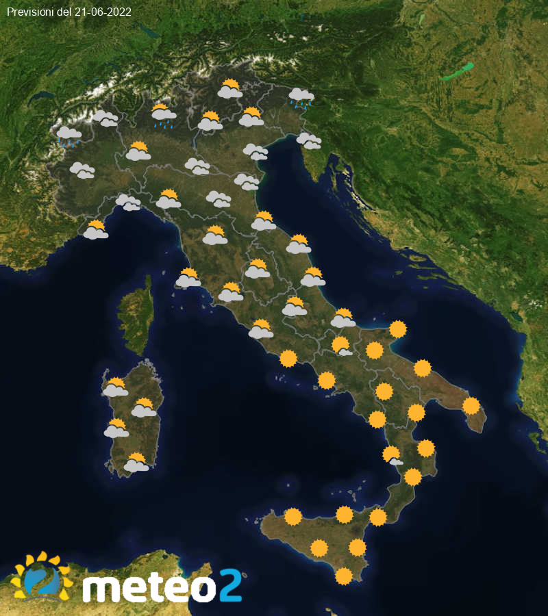 Previsioni Meteo Italia 21/06/2022