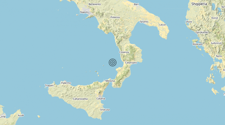 Terremoto Costa Calabra sud-occidentale (Catanzaro, Vibo Valentia, Reggio di Calabria) – Magnitudo 3.0