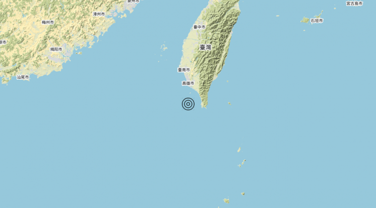 Terremoto Taiwan region [Sea: Taiwan] – Magnitudo 5.5