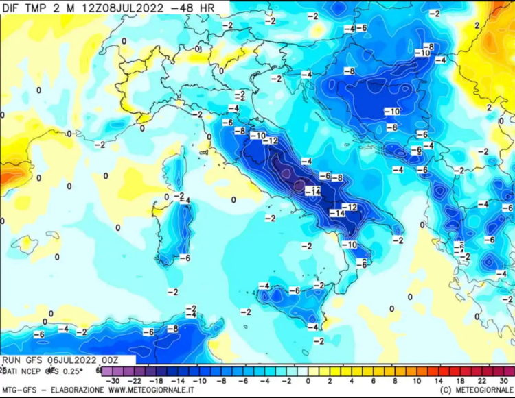 Meteo: Luglio 2022 con crollo termico di 10-15 gradi Meteo: Luglio 2022 con crollo termico di 10-15 gradi