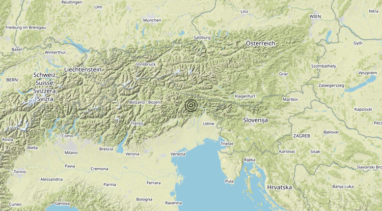 Terremoto 4 km W Tramonti di Sopra (PN) – Magnitudo 3.2