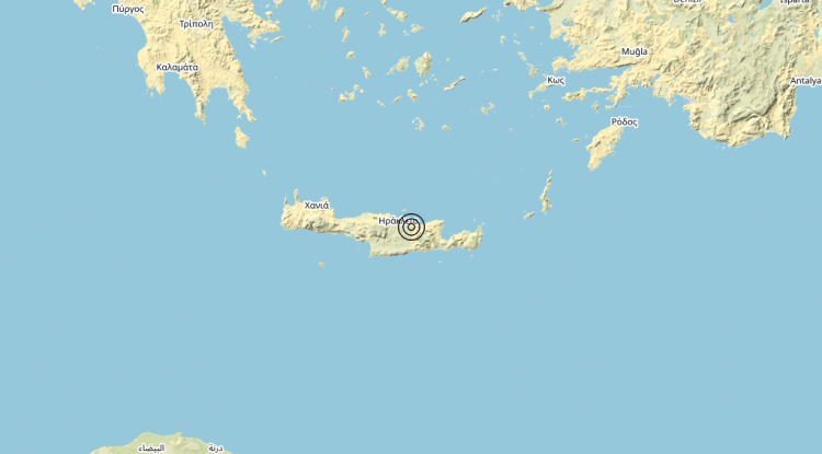 Terremoto Crete, Greece [Land: Greece] – Magnitudo 4.8