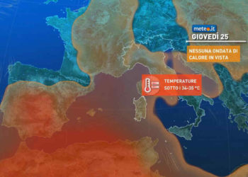 Meteo: fase instabile da venerdì 26 agosto 2022