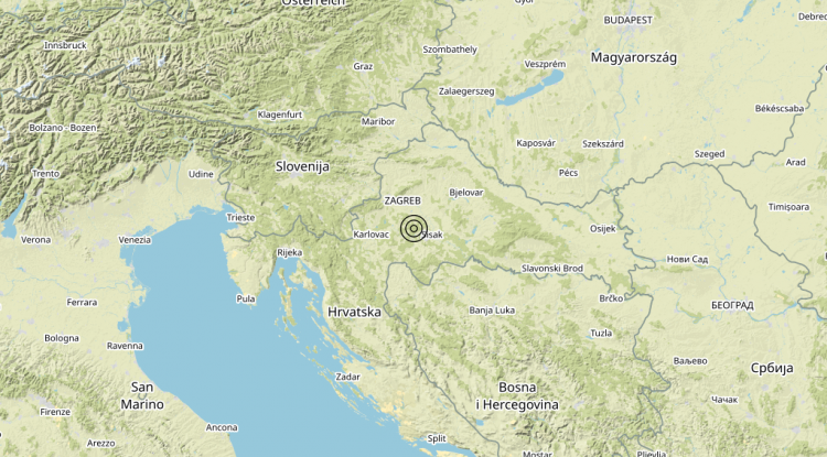 Terremoto Croatia [Land] – Magnitudo 3.9