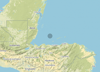 Terremoto North of Honduras [Sea: Honduras] – Magnitudo 5.5