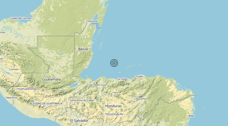 Terremoto North of Honduras [Sea: Honduras] – Magnitudo 5.5
