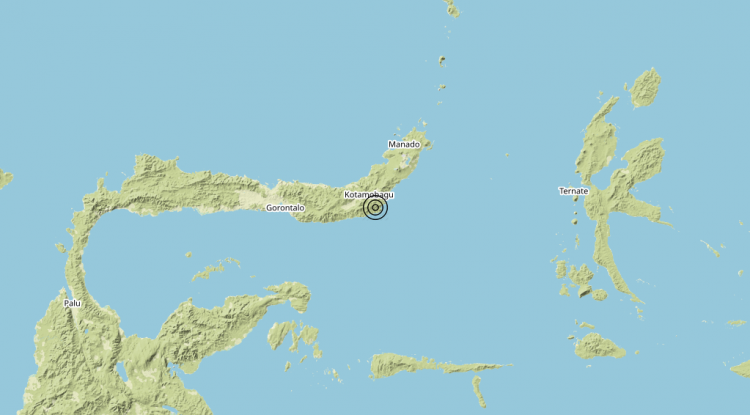 Terremoto Minahassa Peninsula, Sulawesi, Indonesia [Sea: Indonesia] – Magnitudo 5.5