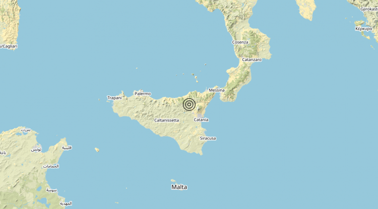 Terremoto 8 km SW Bronte (CT) – Magnitudo 3.5
