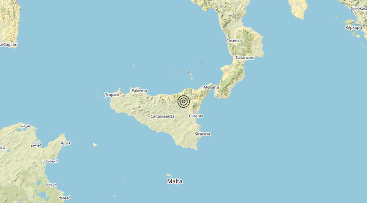 Terremoto 11 km SW Bronte (CT) – Magnitudo 3.1