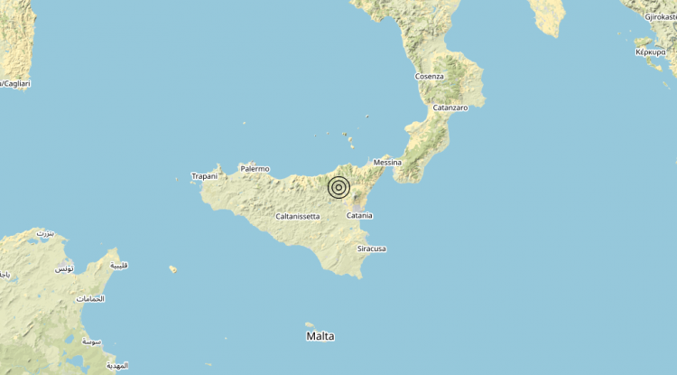 Terremoto 7 km SW Bronte (CT) – Magnitudo 3.2
